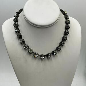 Sabika Heritage Manhattan Charcoal Austria Crystal Antiqued Choker Necklace